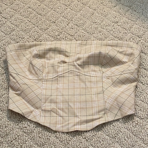 NWT Free People plaid tube top - Picture 1 of 5